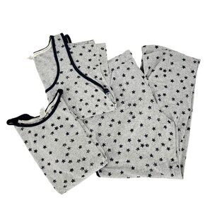Lucky Brand 3 Piece Soft Gray Star Pajamas Loungewear